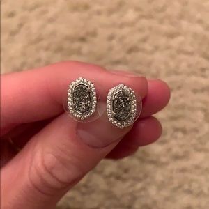 Kendra Scott platinum drusy stud earrings
